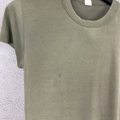 VTG Army Green T Shirt Single Stitch Olive MZRS 16.5” PTP Military Distress 70s