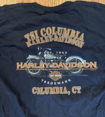 Vintage Harley Davidson T-Shirt Men’s Large TSI Columbia CT Black Graphic Tee