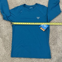 NEW Columbia PFG Shirt Wild Cast Sun Shirt UPF Omni-Shade Blue Mens Size SMALL