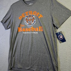 MLB Detroit Tigers Shirt Mens XL Gray Baseball faded Sports Classic Retro NWT
