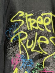 Vtg Graffiti Black Tee Shirt Men’s Size XL Tag Made In USA Fruit Of The Loom