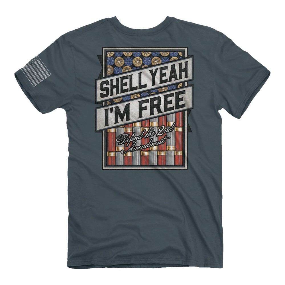 Buck Wear Shell Yeah Freedom T-Shirt (M)- Indigo Blue
