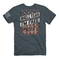 Buck Wear Shell Yeah Freedom T-Shirt (M)- Indigo Blue
