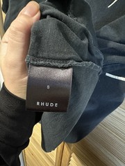 Rhude Embroidered Logo Front And Back Black Tshirt *Read*