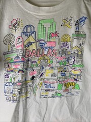 Vintage Dallas Texas Shirt Mens Sz XL City Drawn Art Travel Tourist 80s