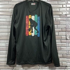 mens L tee shirt A4.com basketball logo black cool performance crew long sleeve