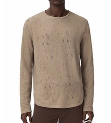 John Varvatos Collection Men’s Vera Distressed Jacquard Textured Crew Tee Haze