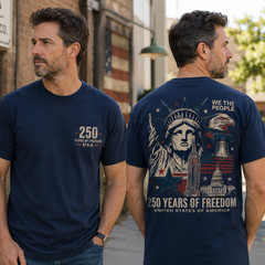USA 250 Years of Freedom Shirt Men We The People Patriotic Eagle Flag Tee(S-5XL)