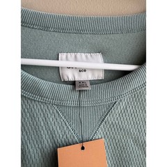 NWT Vintage Standard Crew Waffle Knit Long Sleeve Shirt Sage Green XXL