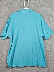 Robert Graham Polo Mens Large Green Short Sleeve Collared Shirt Contrasting Trim