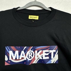 MARKET Men’s Black T-Shirt Size XL Graphic Logo Short Sleeve Crew Neck Tee NWT