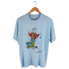 Vintage Minnesota All American Fisherman T-Shirt Blue Thin Single Stitch Large
