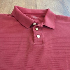 Dockers Men’s Large Polo Shirt Golf Tennis Retro Grandpa Striped Textured Red