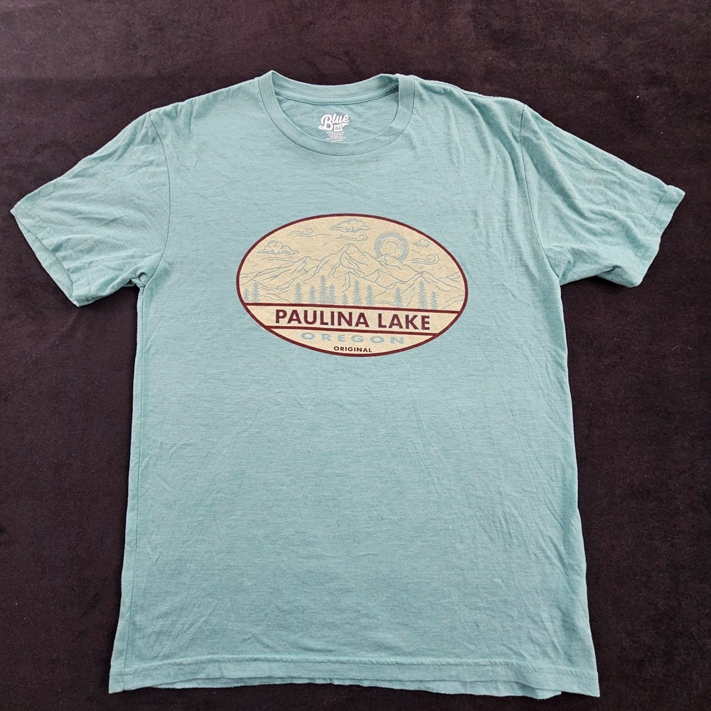 Paulina Lake Oregon Blue Short Sleeve Tri-Blend T-Shirt Men’s M