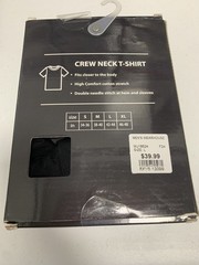 Egara Crew Neck T-Shirt 3 Pack Black Gray Slim Fit Cotton Stretch Size L NOB NEW