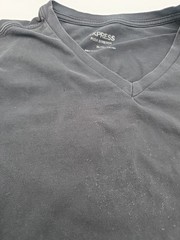 Express T-Shirt Men XL V-Neck Black Stretch Solid.#41160