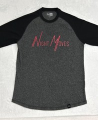 Night Moves T-Shirt Heather Gray Black Raglan Sleeve Graphic Tee New Era Sz S/P