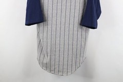 Vintage 70s Streetwear Mens Large Faded Pinstriped 3/4 Sleeve Raglan T-Shirt USA