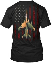 F105 Thunderchief And Flag Tee T-Shirt Made in the USA Size S to 5XL