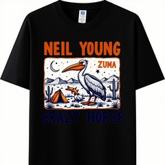 Vintage Neil Young Zuma Album Art Desert Camping T-Shirt for Men Women
