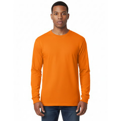 Gildan Mens Heavy Cotton Long Sleeve T-Shirt 5400 Safety Orange Hi-Vis S-3XL