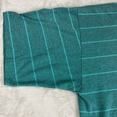 Vintage 80s Bugle Boy Surf Skate Shirt Men’s Sz Large USA Cyan Striped