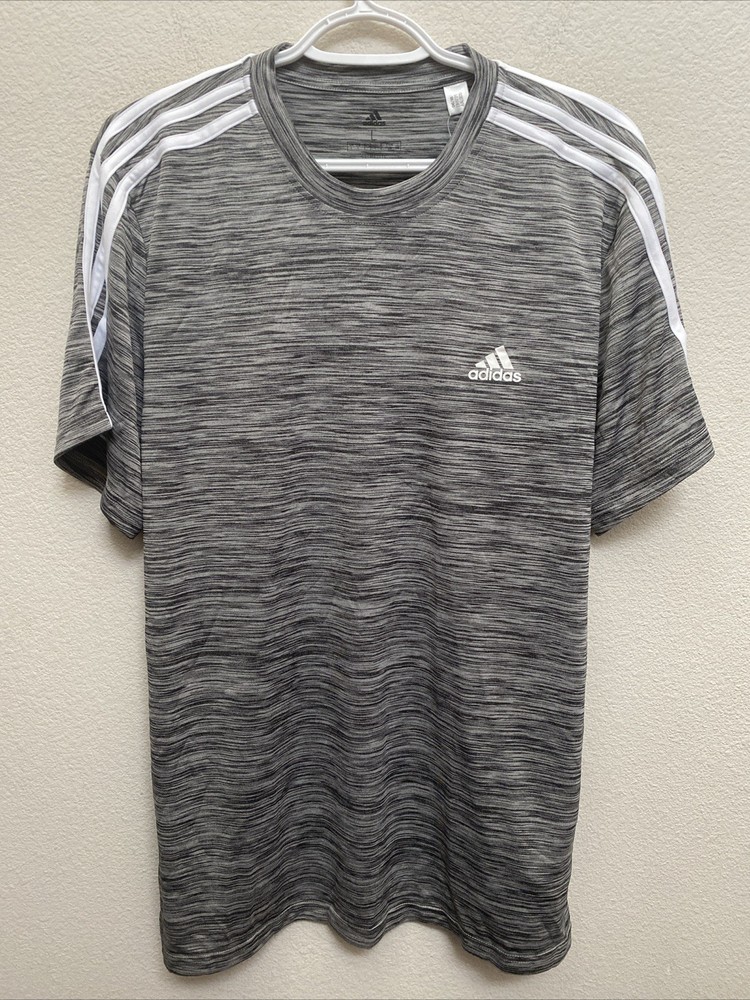 NEW Adidas Climalite Large Men’s Gray T-Shirt Short Sleeve Crew Neck 3S Tee NWT