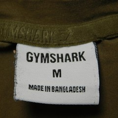 Gymshark Mens Medium Graphic Logo T-Shirt Olive Green Short Sleeve Athletic Top