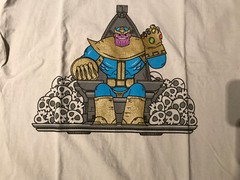 Thanos AVENGERS Infinity Gauntlet Loot Crate Shirt Marvel Light Grayish L