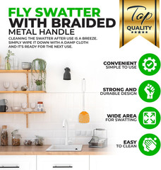 Supreme Bug & Fly Swatter 6-Pack – Braided Metal Handle 6 Pack Fly Swatters, Mul