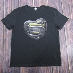 Superman Heart Logo Shirt Mens Medium Black DC Comics Superhero Graphic Tee