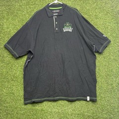 Vintage Coogi Polo Shirt Mens 4XL Black Embroidered Casual Preppy 2000s y2k