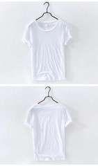 Retro Raw Edge T-Shirt for Men, 100% Cotton, Lightweight,Breathable,Slim-fit