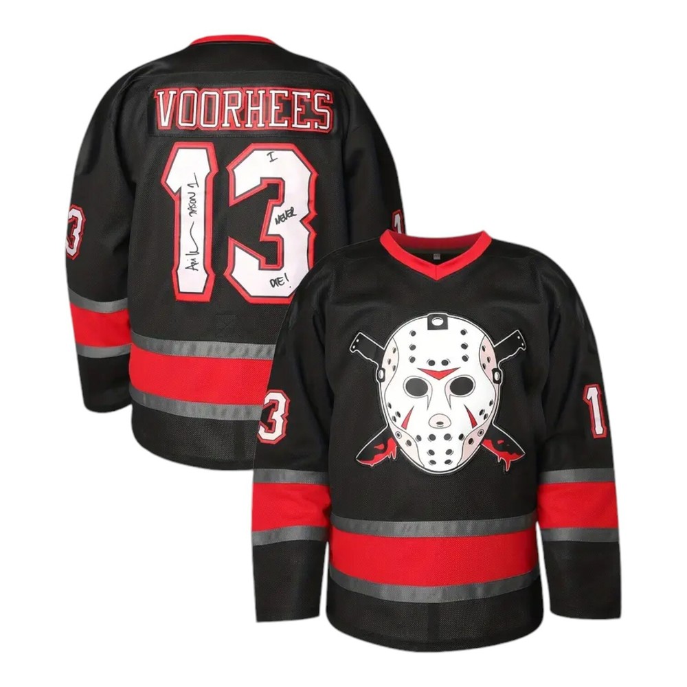 Friday The 13th Jason Voorhees Mask Hockey Jersey Movie Horror Black Large