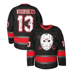 Friday The 13th Jason Voorhees Mask Hockey Jersey Movie Horror Black Large