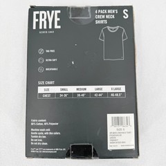 Frye Men’s 4 Pack Crew Neck T-Shirts Size S Beige, Green Undershirts Cotton NWB