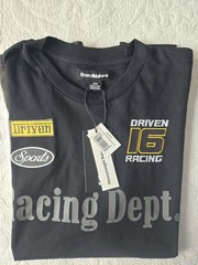 BrandMakers Men’s M Black Cotton Crew Neck Short Sleeve Racing Graphic T-Shirt