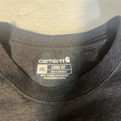 Carhartt Shirt Mens 2XL Gray Yellow Spell Out Tee Work Wear Outdoors Loose Fit