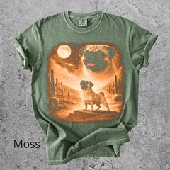 Comfort Tee Pug Howling To The Moon Dog