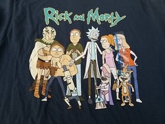 Mens Rick and Morty Navy Blue Graphic Adult Swim T- Shirt Large NWT