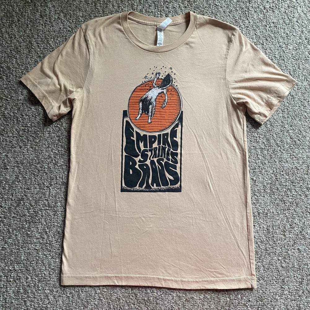 Empire Stikes Brass T Shirt Mens Medium M Tan Short Sleeve Tour Band RARE