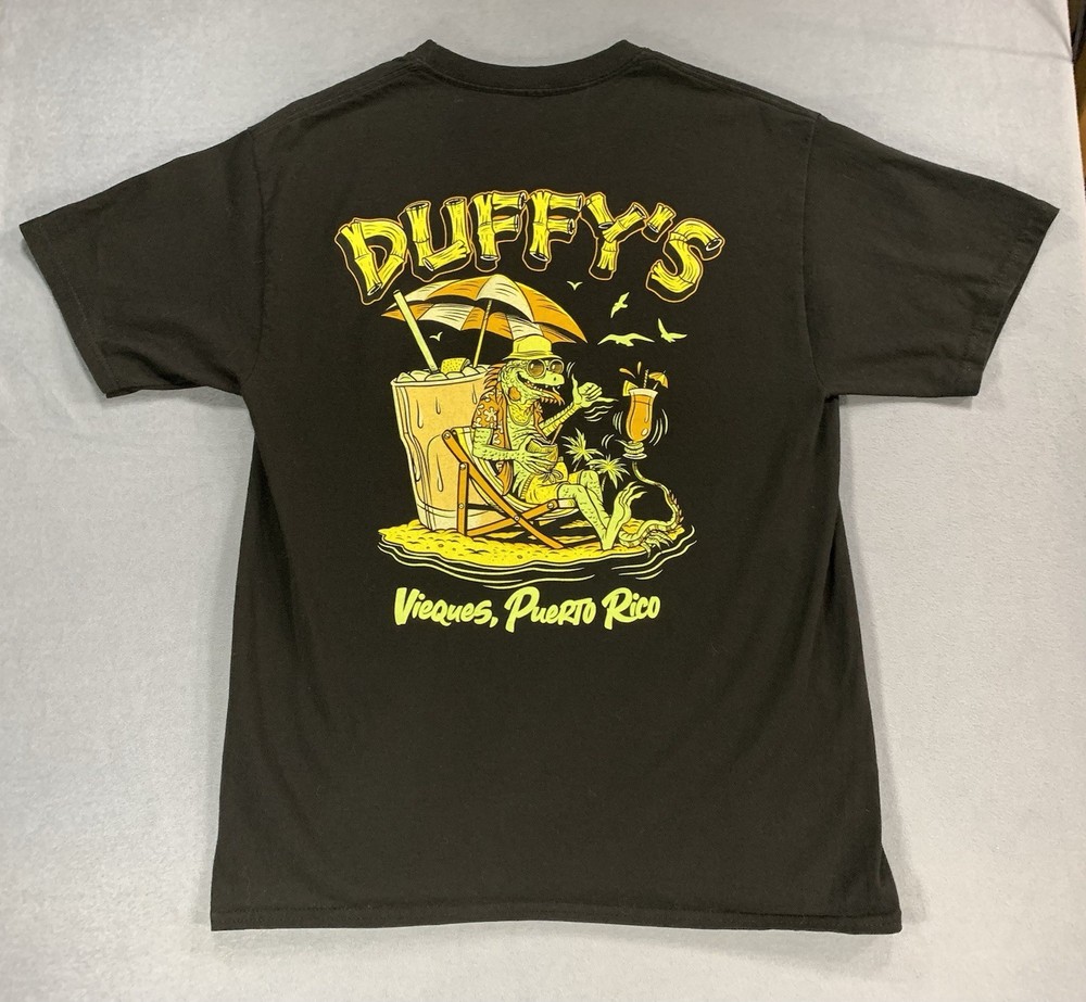 Costa Rica Pura Vida Iguana T-Shirt Black Souvenir Tourist Mens Sz Medium