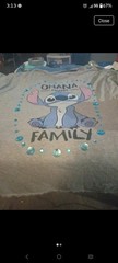 Custom Size XL Gray Stitch Ohana Means Family T-shirt