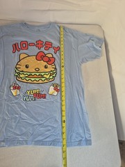 Hello Kitty Sanrio Unisex Large Blue Hamburger T Shirt Kawaii Food