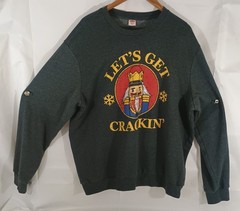 HOLIDAY Time LET’S Get CRACKIN’ 2XL 2XG 50-52 Long Sleeve Sweat Shirt RN 52469
