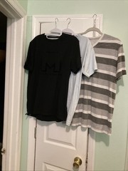 Lot Of 3 Champion MStrahan Mossimo Mens T Shirt Short Sleeves Black Blue Gray M