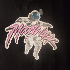 Project Moonwalk Men’s Black Astronaut Space Graphic Logo Crew Neck Tee M