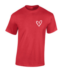 HAND DRAWN HEART LB MENS T SHIRT CUTE FASHION SUMMER LOVE DESIGN FUNNY TOP