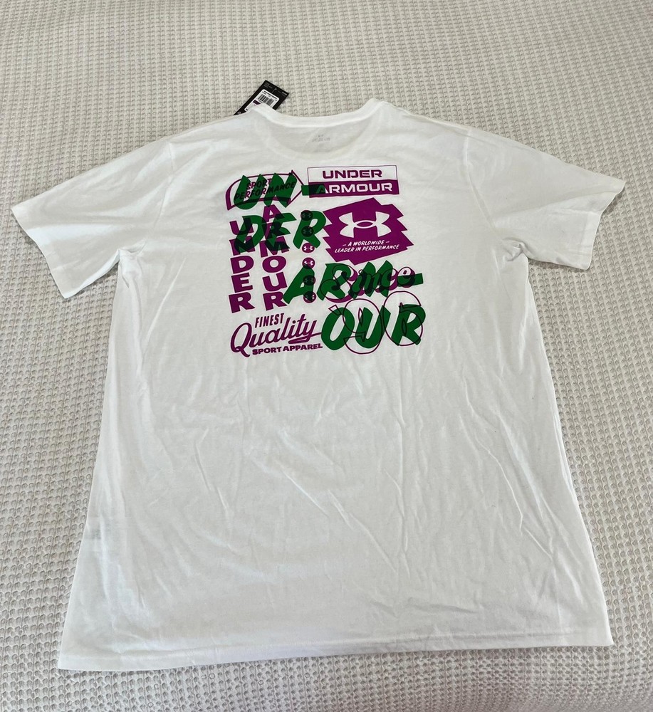 Under Armour Men’s Extra Large XXL 2XL Vintage Type T-Shirt White Loose NWT