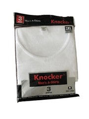 Mens 3 Pack Knocker White A-SHIRTS Tank Ribbed Undershirt 3XL G10